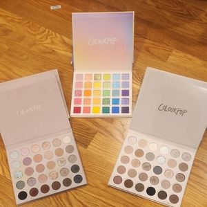 Lot of Colourpop eyeshadow palettes.